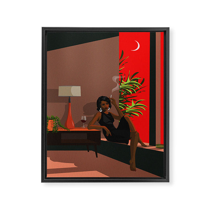 Sunset Cigarette Framed Canvas Print Gallery Image 1