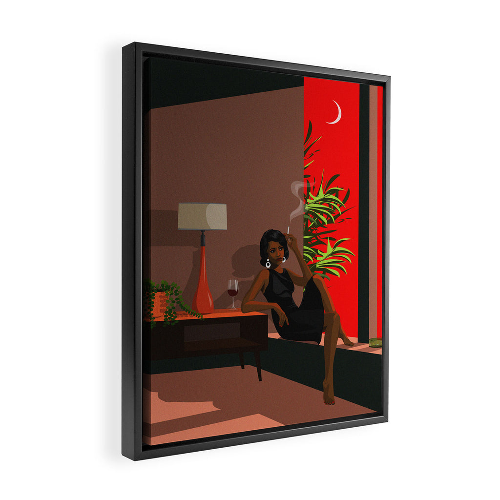 Sunset Cigarette Framed Canvas Print Gallery Image 2