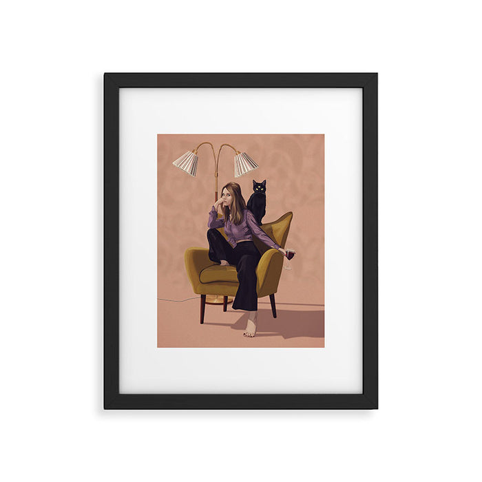 Woman With Wine Framed Art Print Gallery Image 1