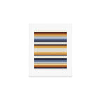 Indigo Blue, Amber Brown and Navajo White Southwest Serape Blanket Stripes Art Print Gallery Image 1