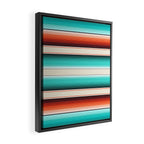 Navajo White, Turquoise and Burnt Orange Southwest Serape Blanket Stripes Framed Canvas Print Gallery Image 2