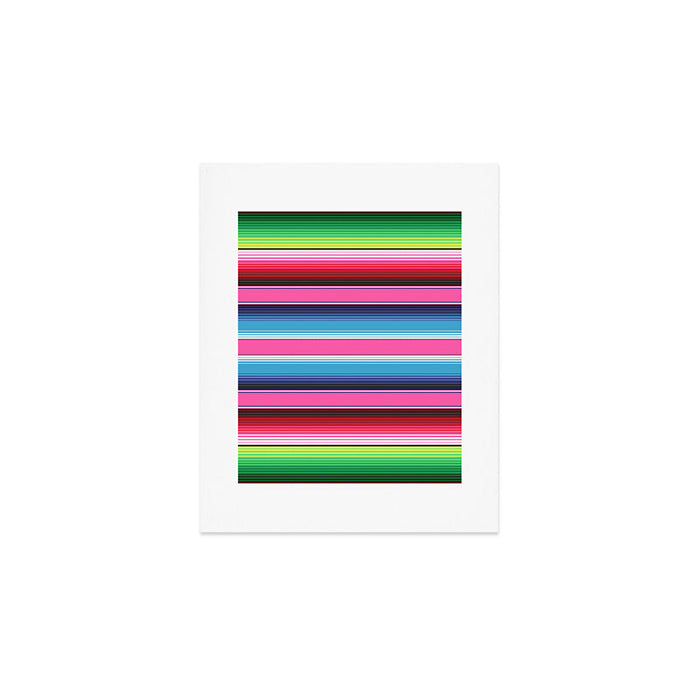 Pink Mexican Serape Blanket Stripes Art Print Gallery Image 1