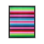 Pink Mexican Serape Blanket Stripes Framed Canvas Print Gallery Image 8