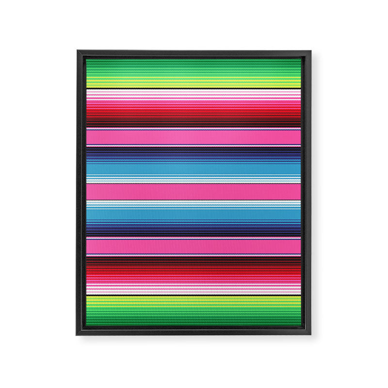 Pink Mexican Serape Blanket Stripes Framed Canvas Print Gallery Image 8