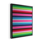 Pink Mexican Serape Blanket Stripes Framed Canvas Print Gallery Image 2