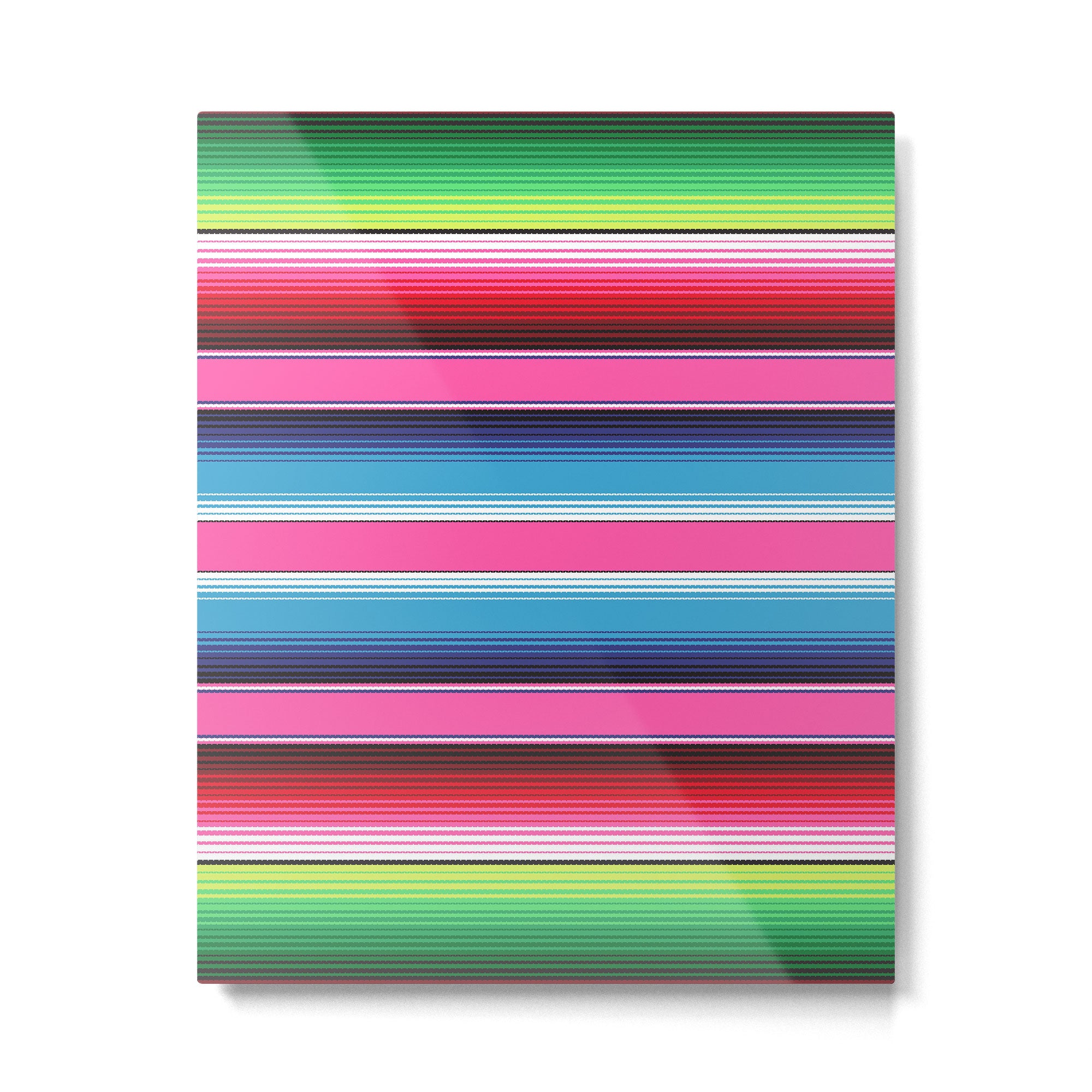 Pink Mexican Serape Blanket Stripes Metal Print Gallery Image 6