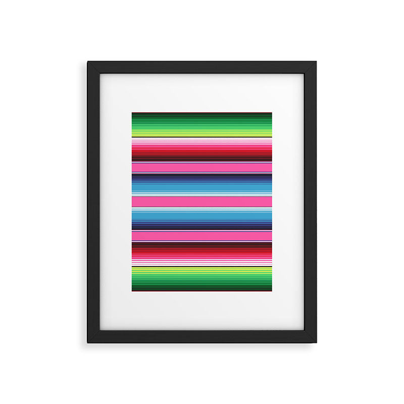 Pink Mexican Serape Blanket Stripes Framed Art Print Gallery Image 6