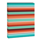Teal Turquoise and Burnt Orange Southwest Serape Blanket Stripes Canvas Print Gallery Image 8