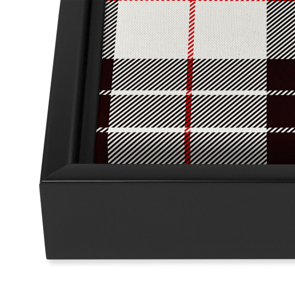White Tartan with Black and Red Stripes Framed Canvas Print Gallery Image 3