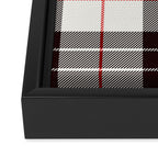 White Tartan with Black and Red Stripes Framed Canvas Print Gallery Image 3