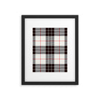 White Tartan with Black and Red Stripes Framed Art Print Gallery Image 6