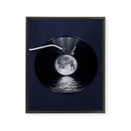 Vinyl moon Framed Canvas Print Gallery Image 8