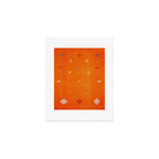 Boho Oriental Orange Traditional Desert Moroccan Style  Art Print Gallery Image 1