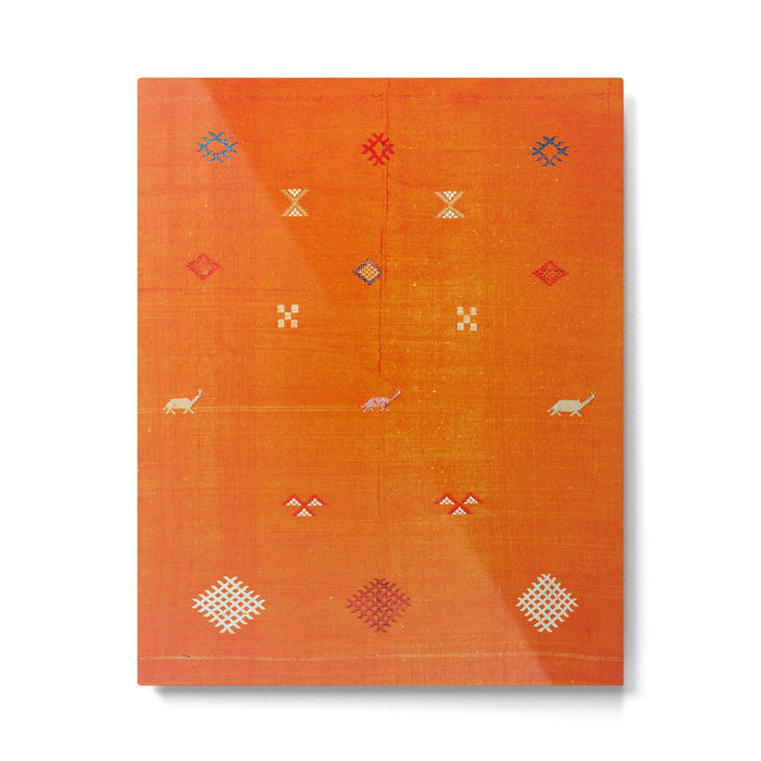 Boho Oriental Orange Traditional Desert Moroccan Style  Metal Print Gallery Image 1
