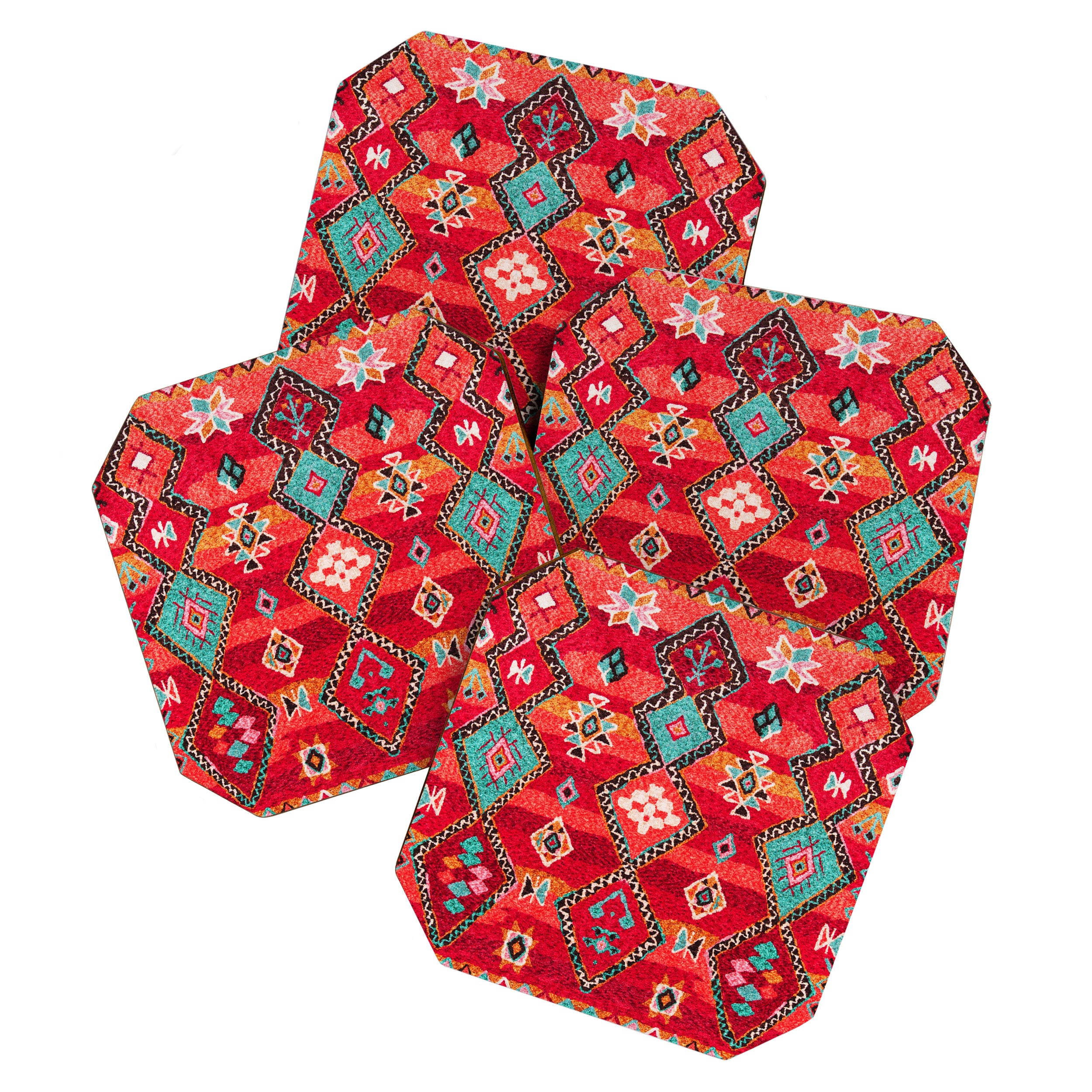 Epic Red Oriental Anthropologie Berber Atlas Moroccan Style Coaster Gallery Image 1