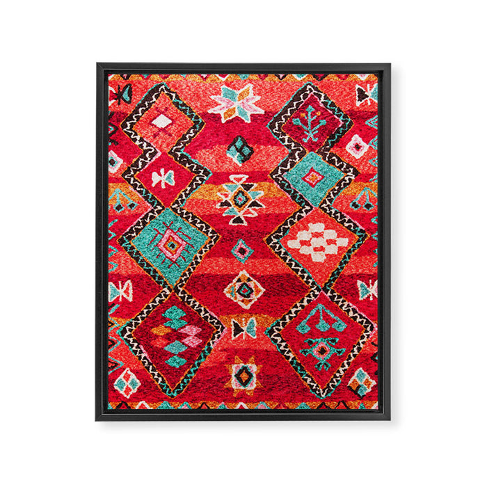 Epic Red Oriental Anthropologie Berber Atlas Moroccan Style Framed Canvas Print Gallery Image 1