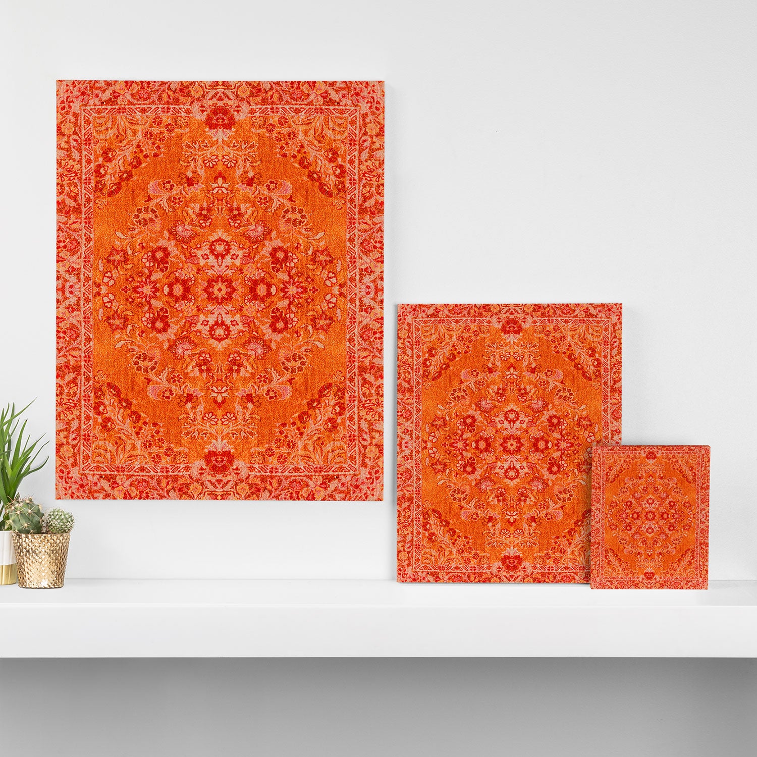 Orange Bohemian Oriental Heritage Traditional Vintage Moroccan Style Canvas Print Gallery Image 3