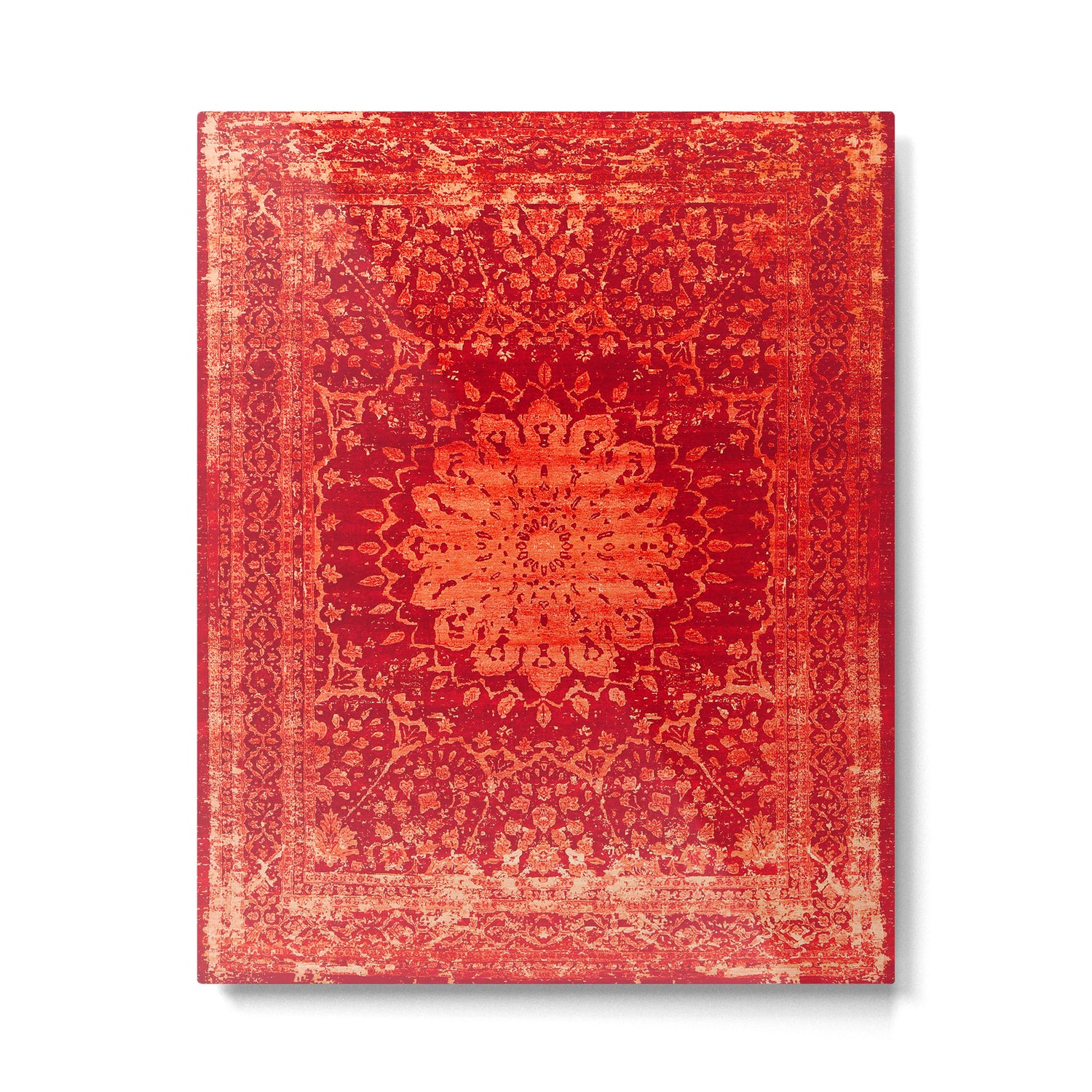 Orange Boho Oriental Traditional Antique Moroccan Style Metal Print Gallery Image 6