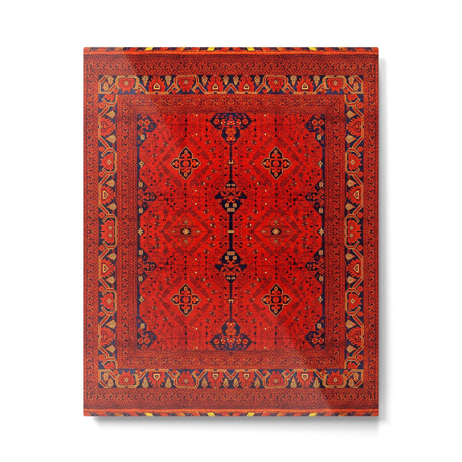 Red Oriental Heritage Bohemian Traditional Moroccan Style Metal Print Gallery Image 6