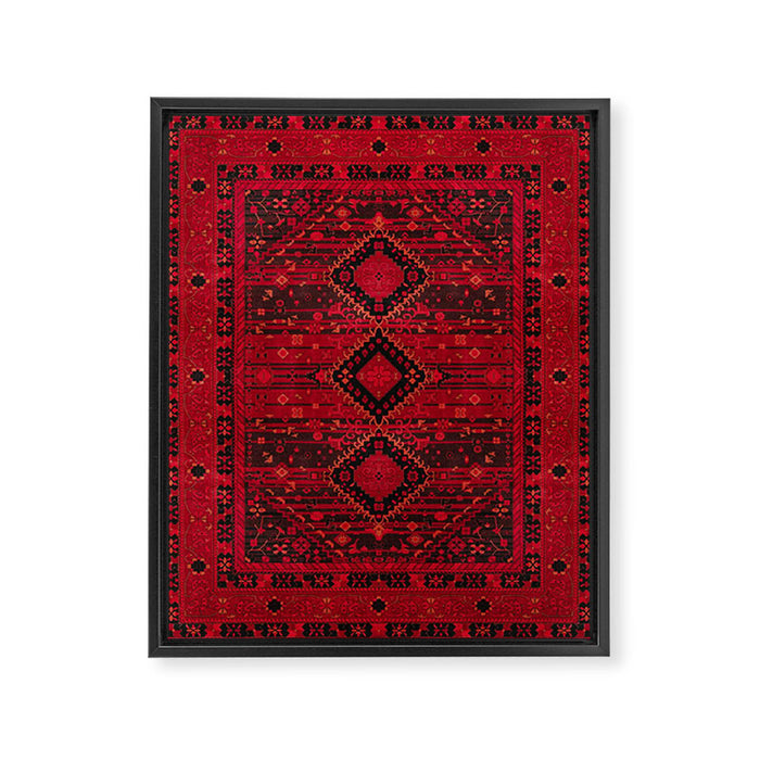 Scarlet Elegance: Oriental Moroccan & Ottoman Artistry Framed Canvas Print Gallery Image 1