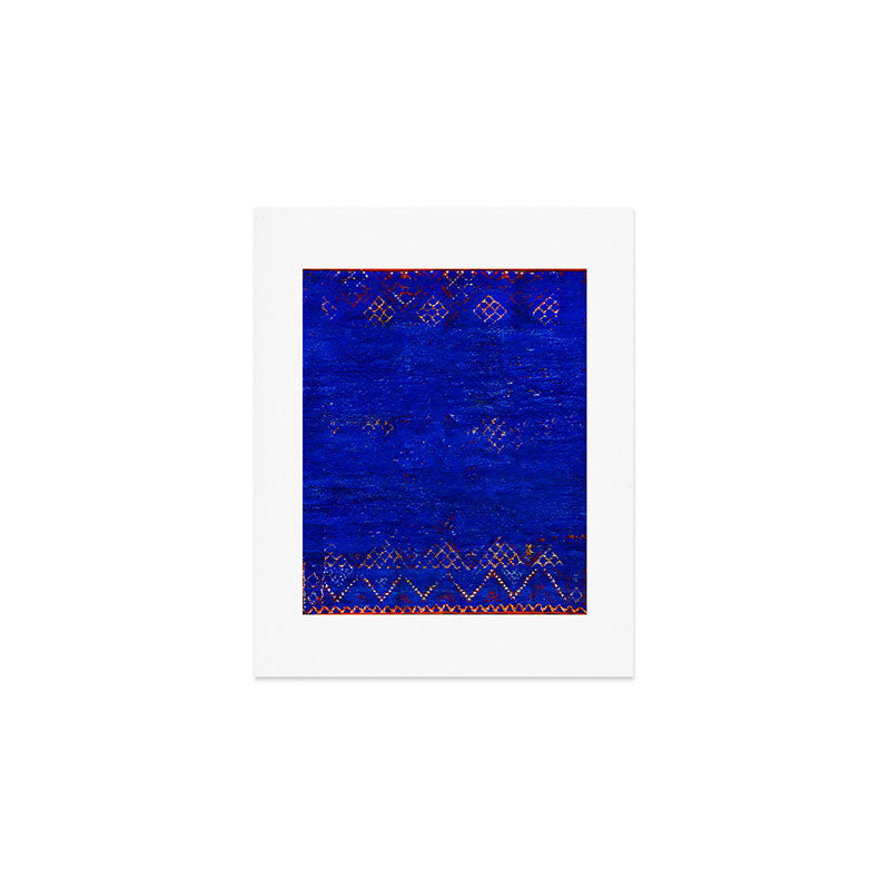 -A5- Royal Calm Blue Bohemian Moroccan Artwork. Art Print Gallery Image 1