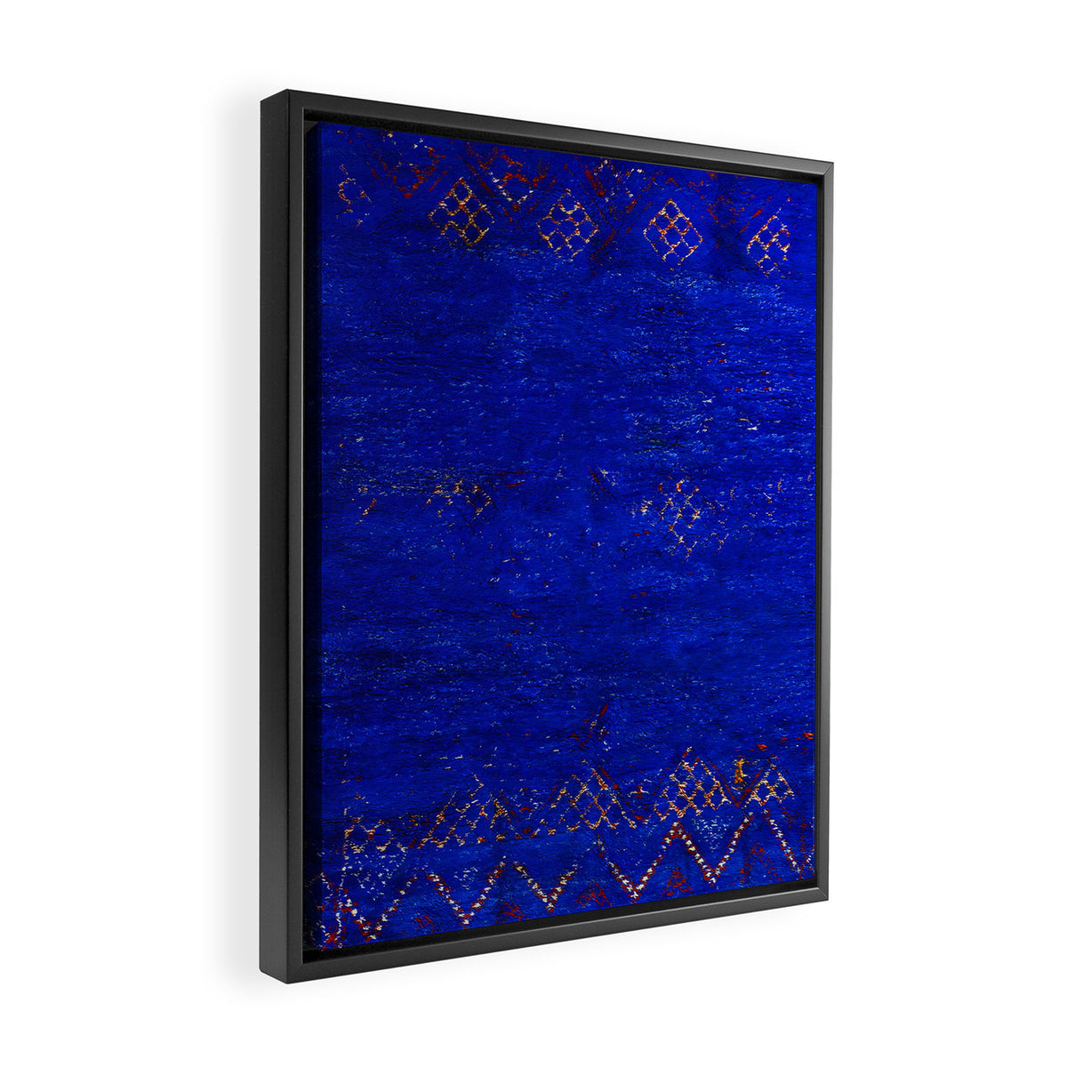 -A5- Royal Calm Blue Bohemian Moroccan Artwork. Framed Canvas Print Gallery Image 2