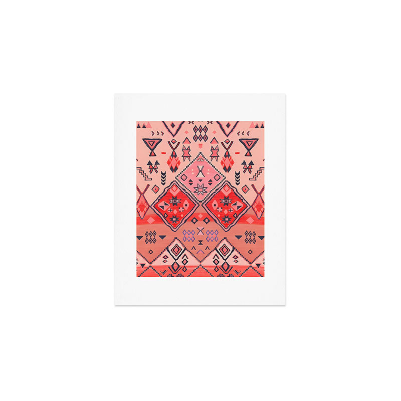 Bohemian Berber Orange Handmade Moroccan Fabric Texture Art Print Gallery Image 1