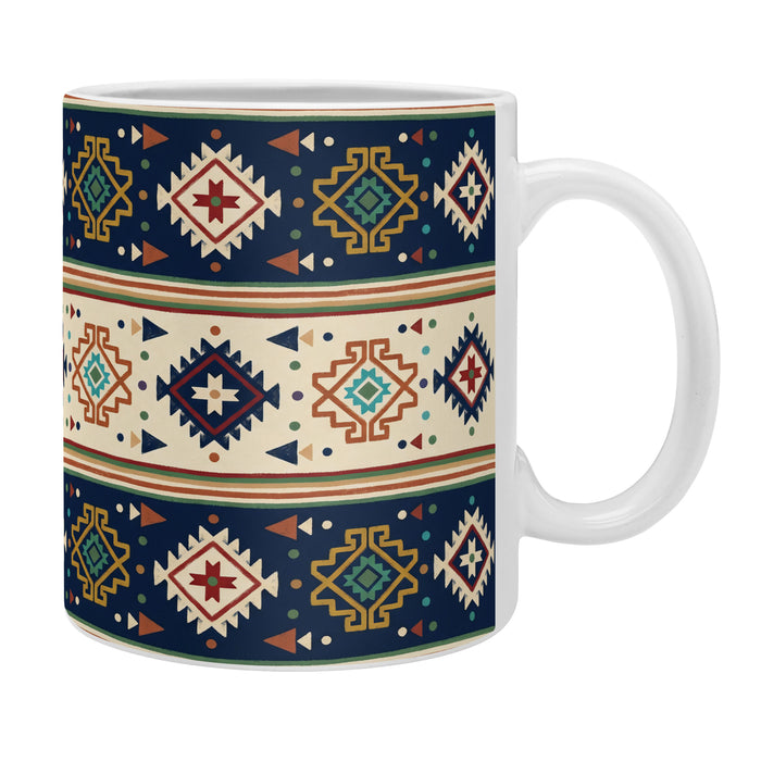 Earthy Boho Geometric Tribal Stripe Pattern Coffee Mug Gallery Image 1
