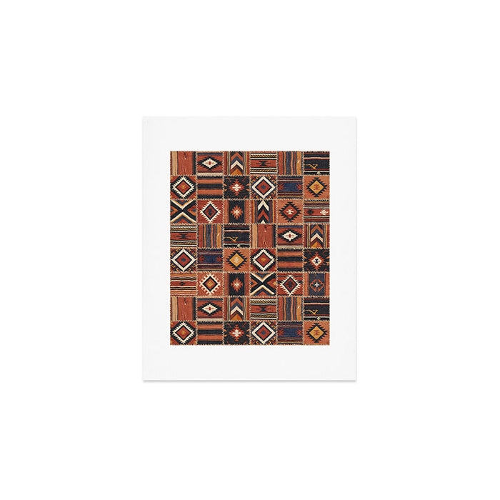 Geometric Tribal Patchwork Rug Design Art Print Gallery Image 1