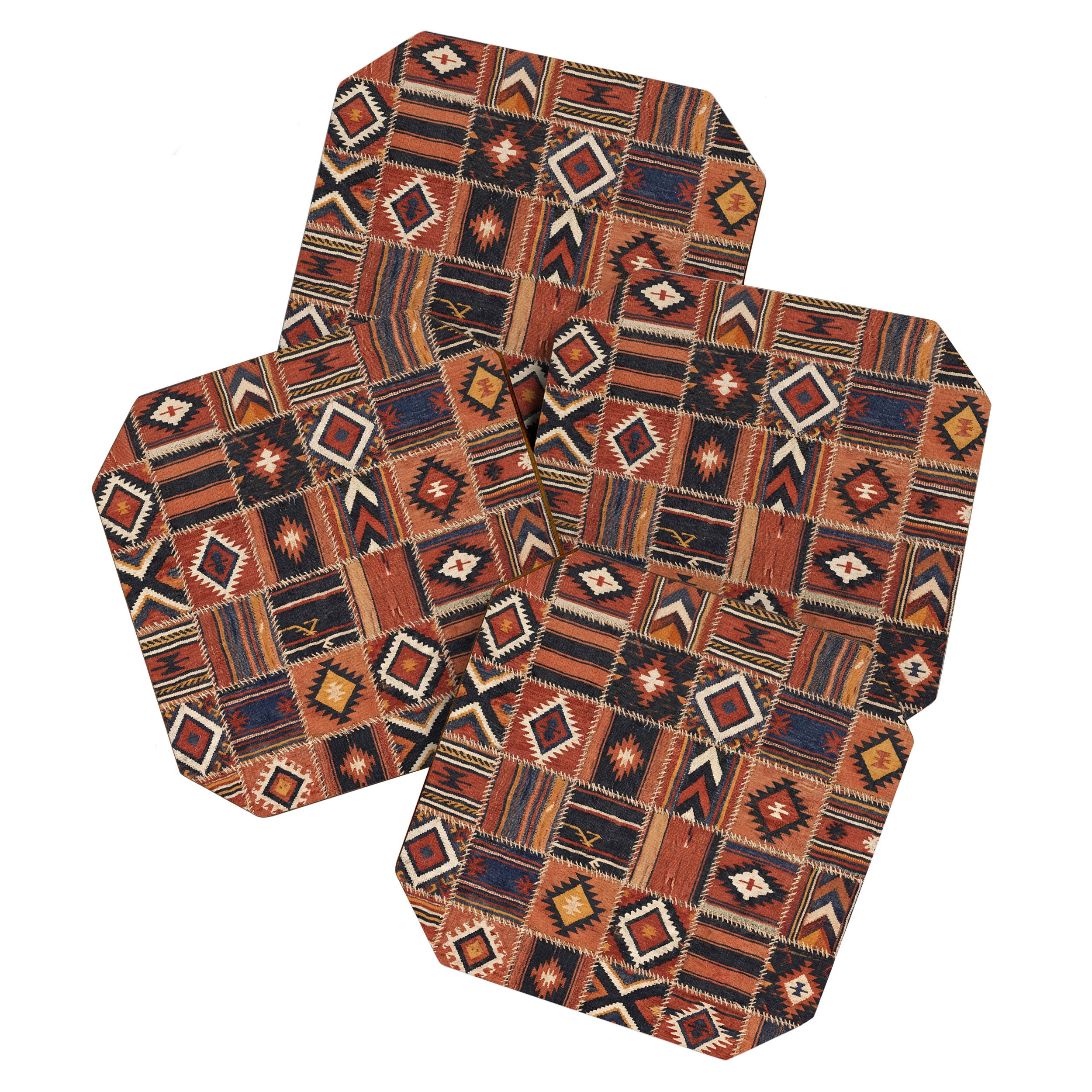 Geometric Tribal Patchwork Rug Design Coaster Gallery Image 1