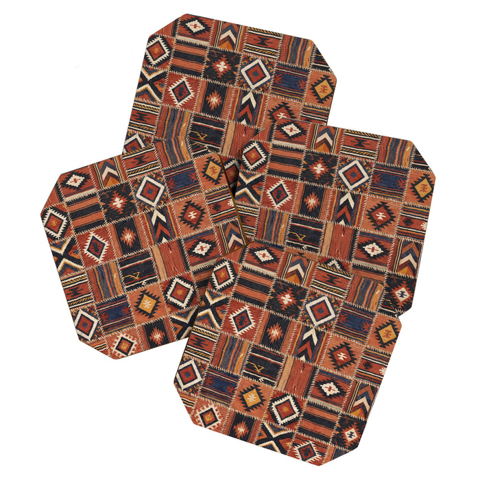 Geometric Tribal Patchwork Rug Design Coaster Gallery Image 1