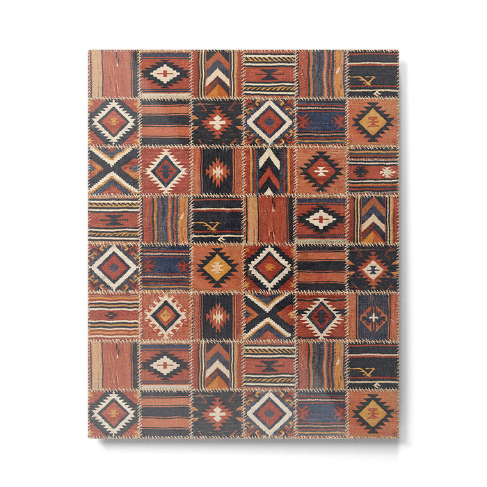 Geometric Tribal Patchwork Rug Design Metal Print Gallery Image 1