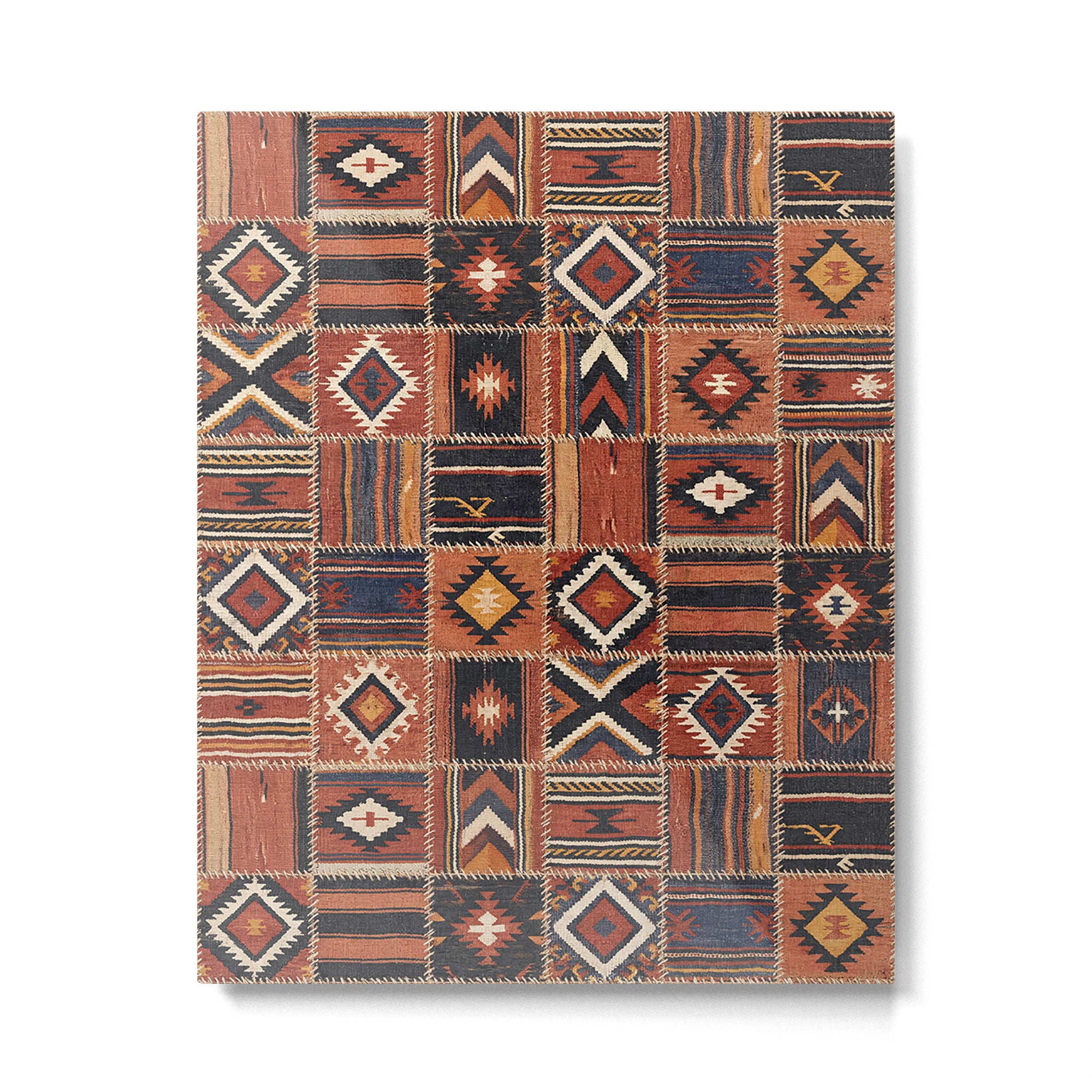 Geometric Tribal Patchwork Rug Design Metal Print Gallery Image 4