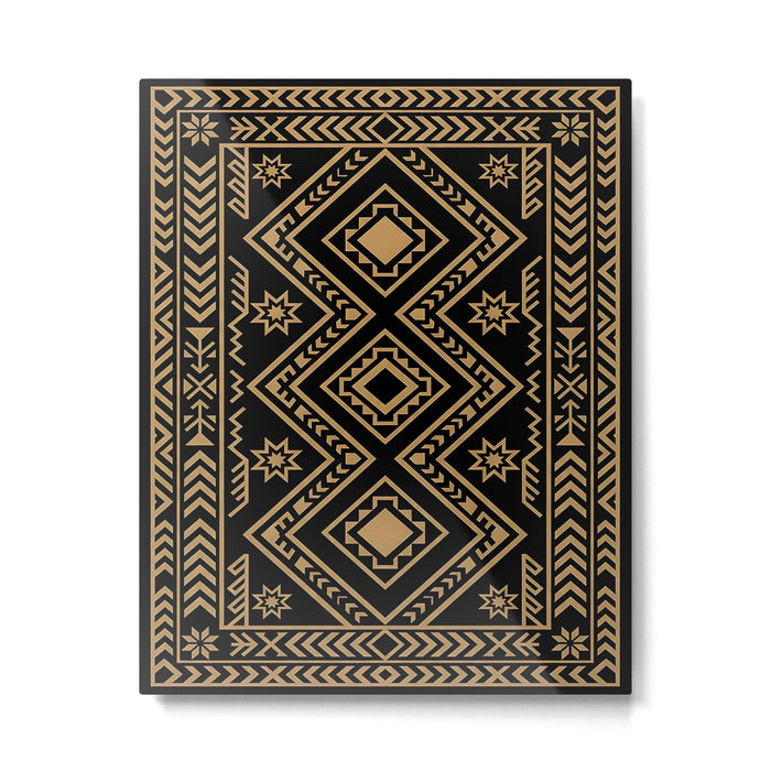 Intricate Gold and Black Tribal Surface Pattern Metal Print Gallery Image 1