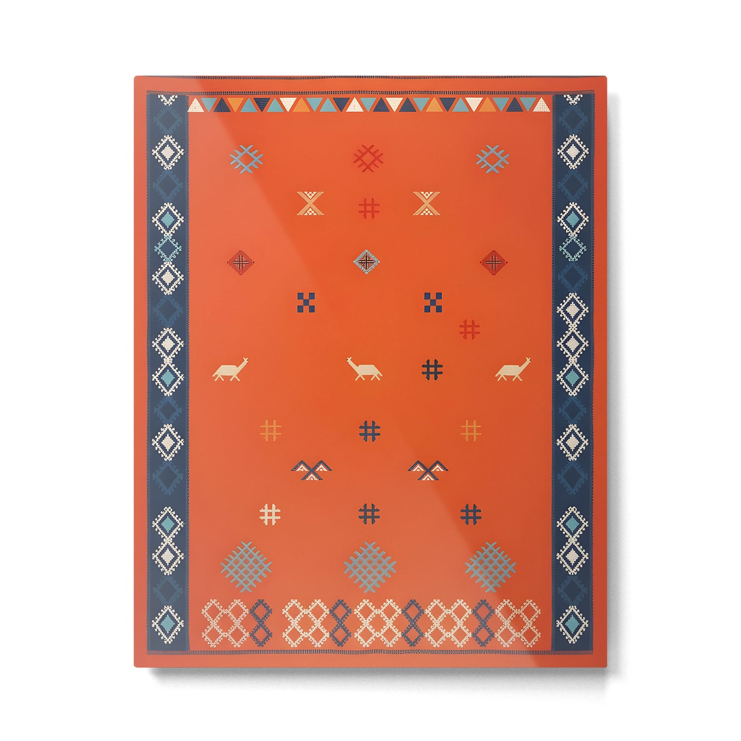 N6 | Vintage Orange Anthropologie Moroccan Artwork. Metal Print Gallery Image 4