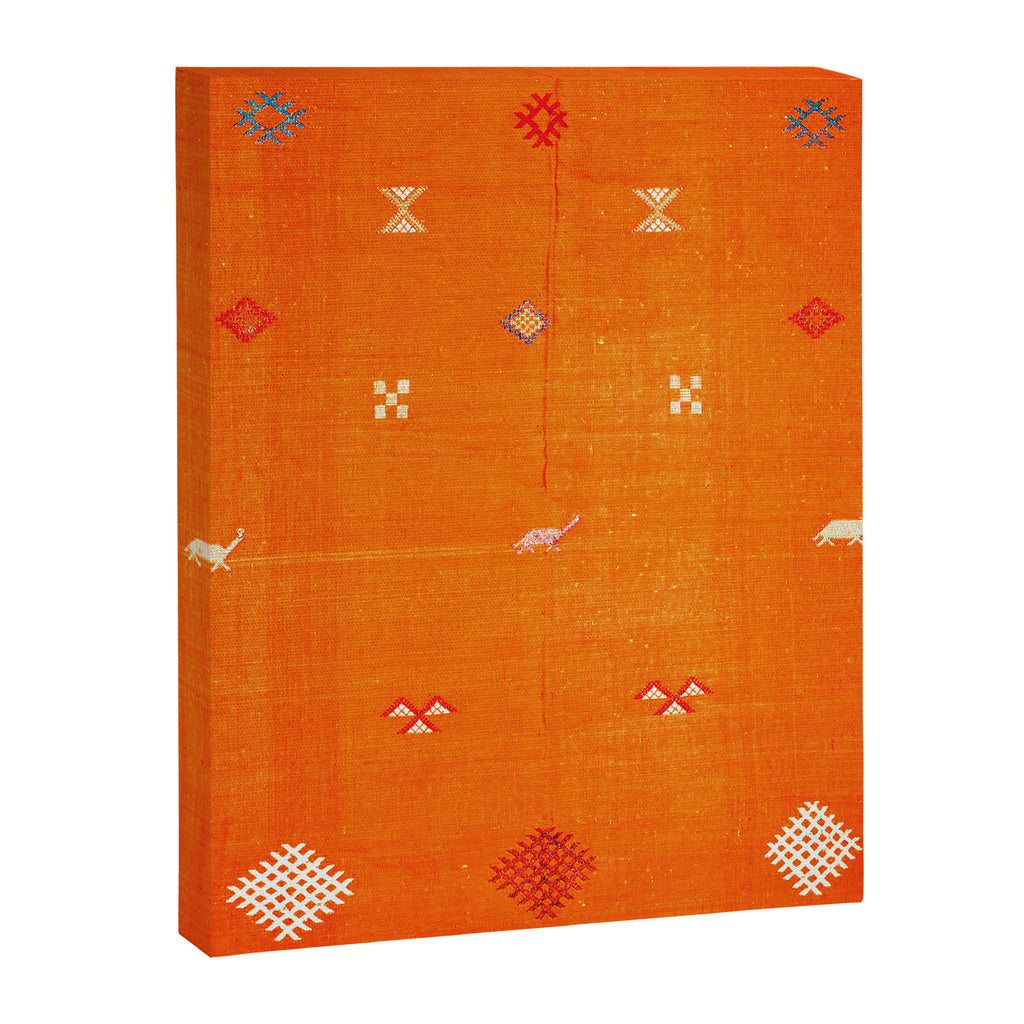 Orange Oriental Traditional Creative Berber Moroccan Fabric Style Canvas Print Gallery Image 8