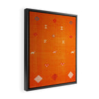 Orange Oriental Traditional Creative Berber Moroccan Fabric Style Framed Canvas Print Gallery Image 2
