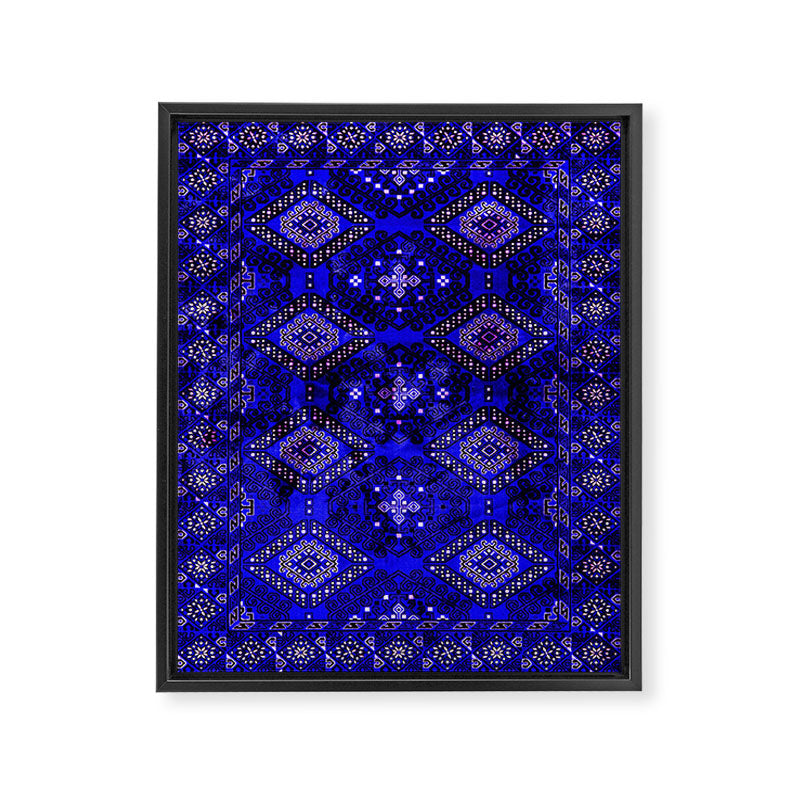 Oriental Opulence: Royal Blue Velvet Moroccan Majesty Framed Canvas Print Gallery Image 6