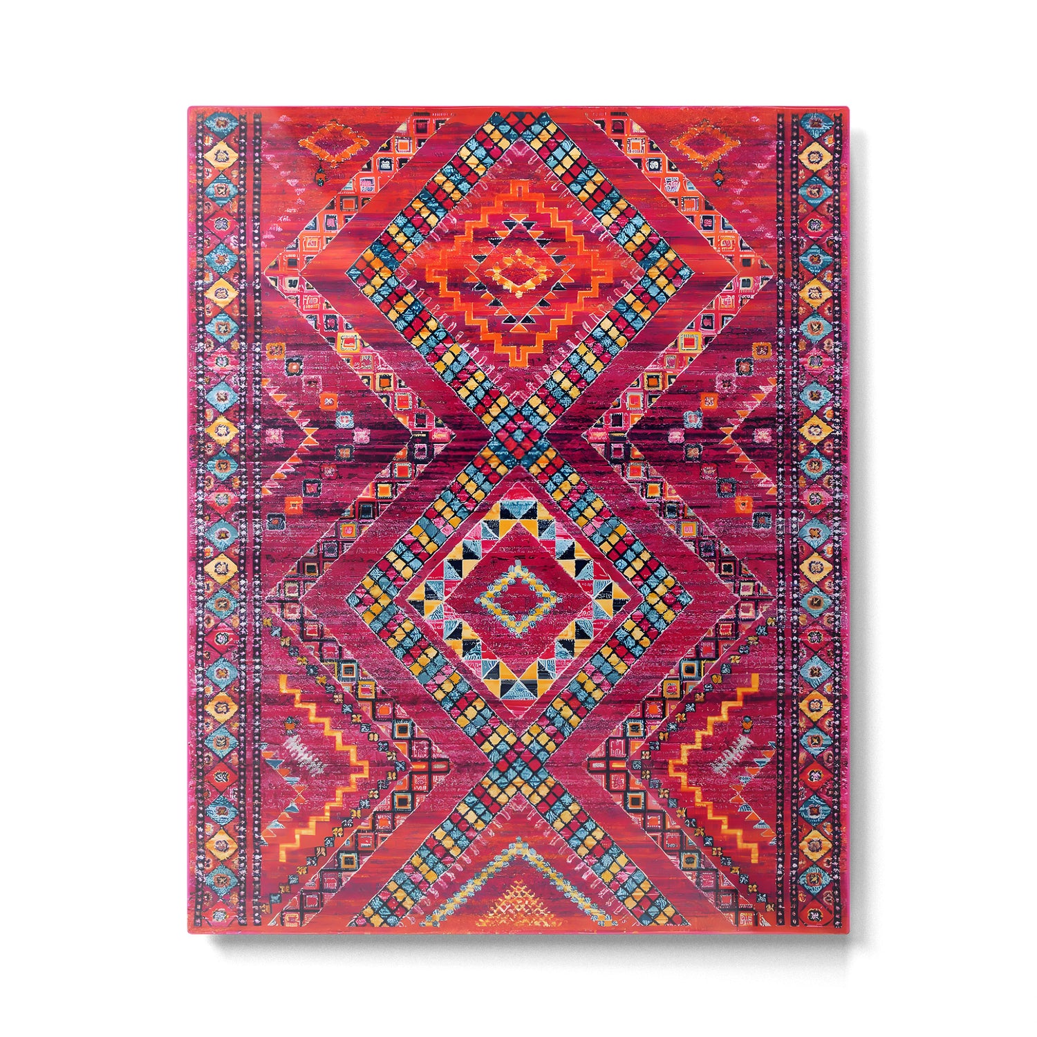 Rose Oasis: Vintage Bohemian Geometric Heritage Metal Print Gallery Image 6