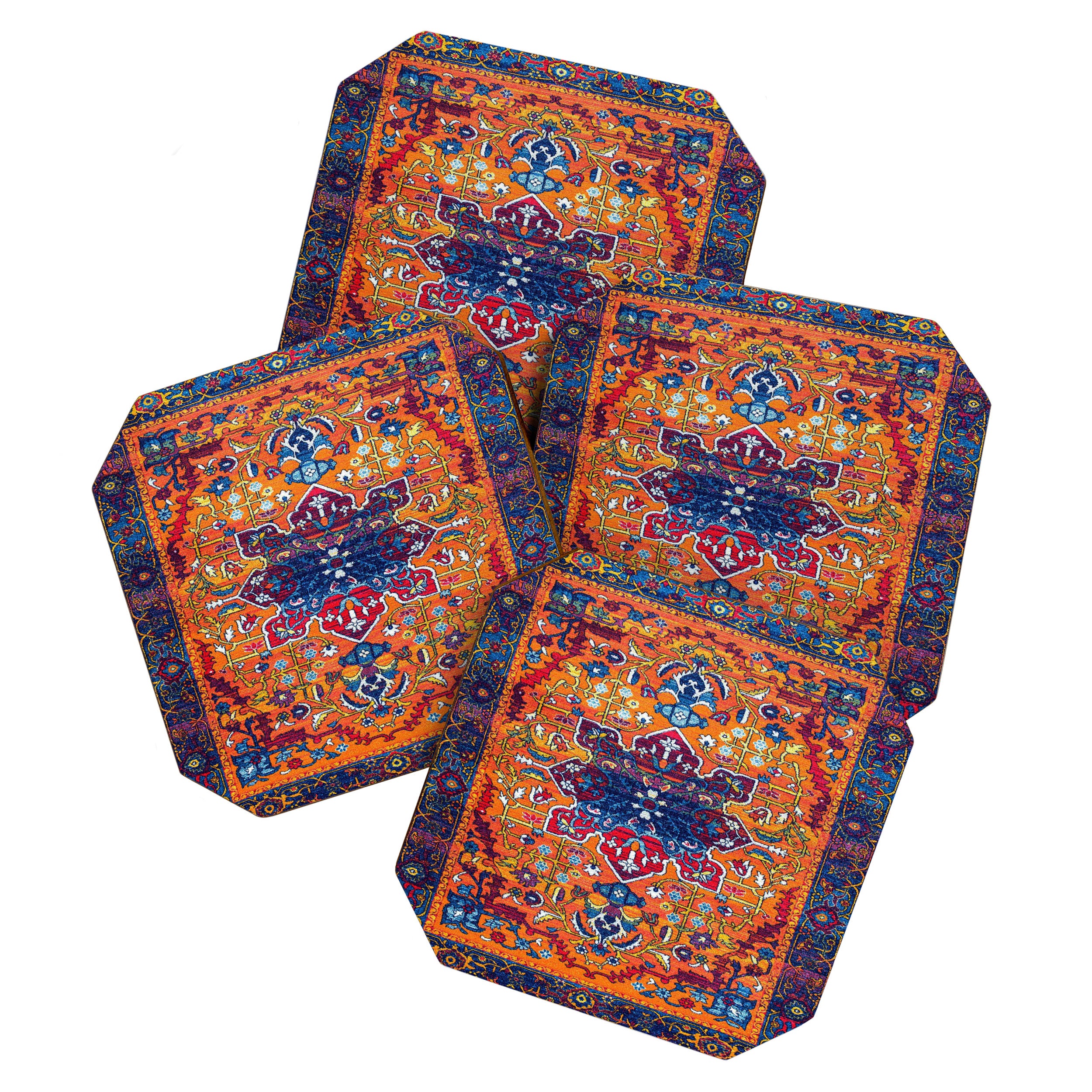 Saffron Elegance: Timeless Berber Atlas Moroccan Aesthetics Coaster Gallery Image 1