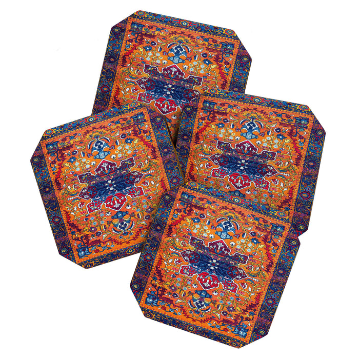Saffron Elegance: Timeless Berber Atlas Moroccan Aesthetics Coaster Gallery Image 1