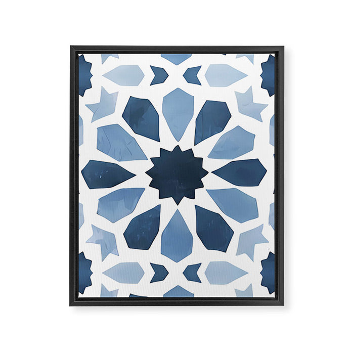 Watercolor Zellige Harmony Framed Canvas Print Gallery Image 1