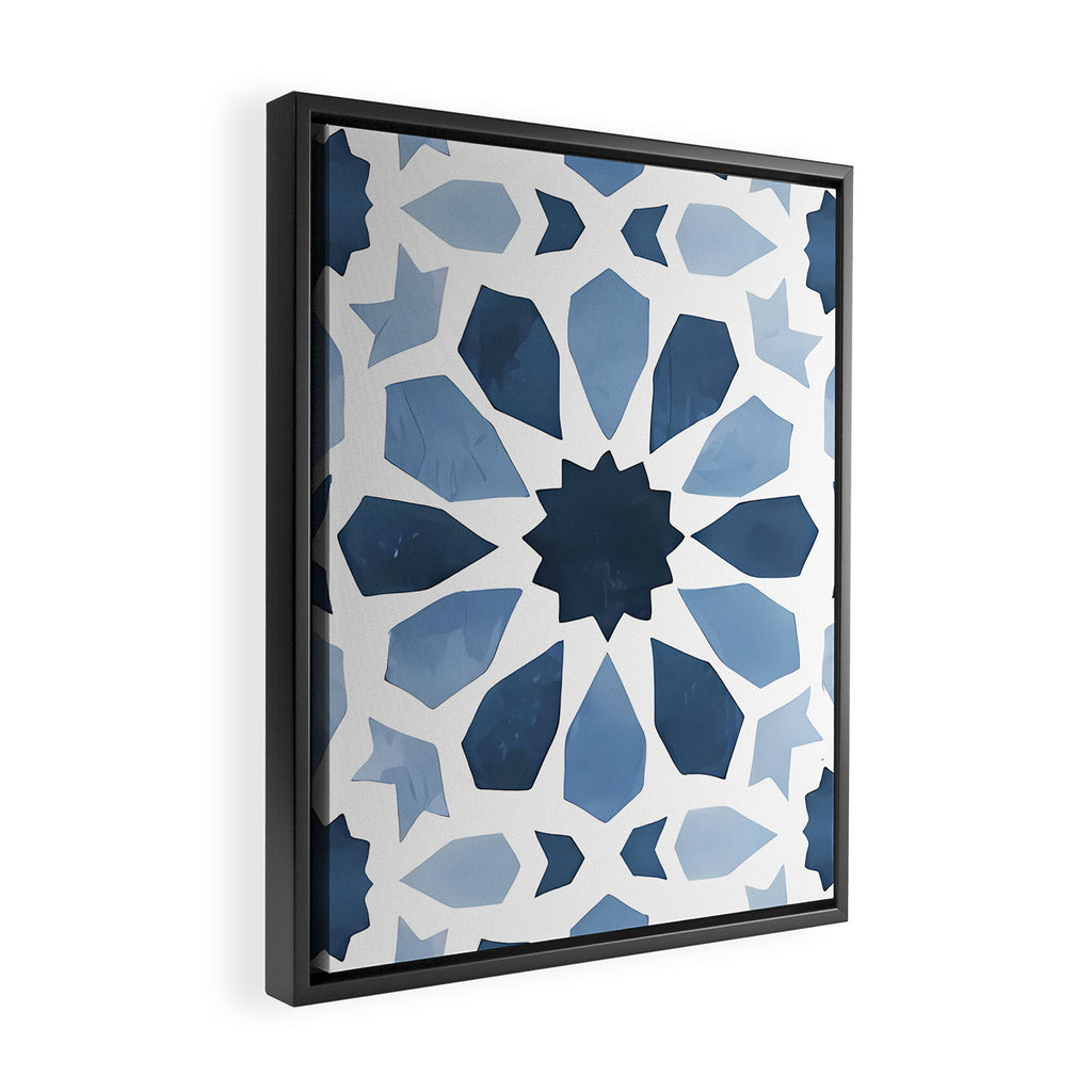 Watercolor Zellige Harmony Framed Canvas Print Gallery Image 2