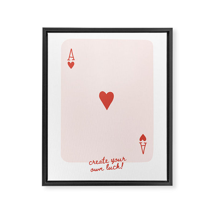 Ace of Hearts  Framed Canvas Print Gallery Image 1