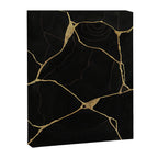 Black Kintsugi Japanese Broken Art, Japandi Style, Gold Cracks Canvas Print Gallery Image 6