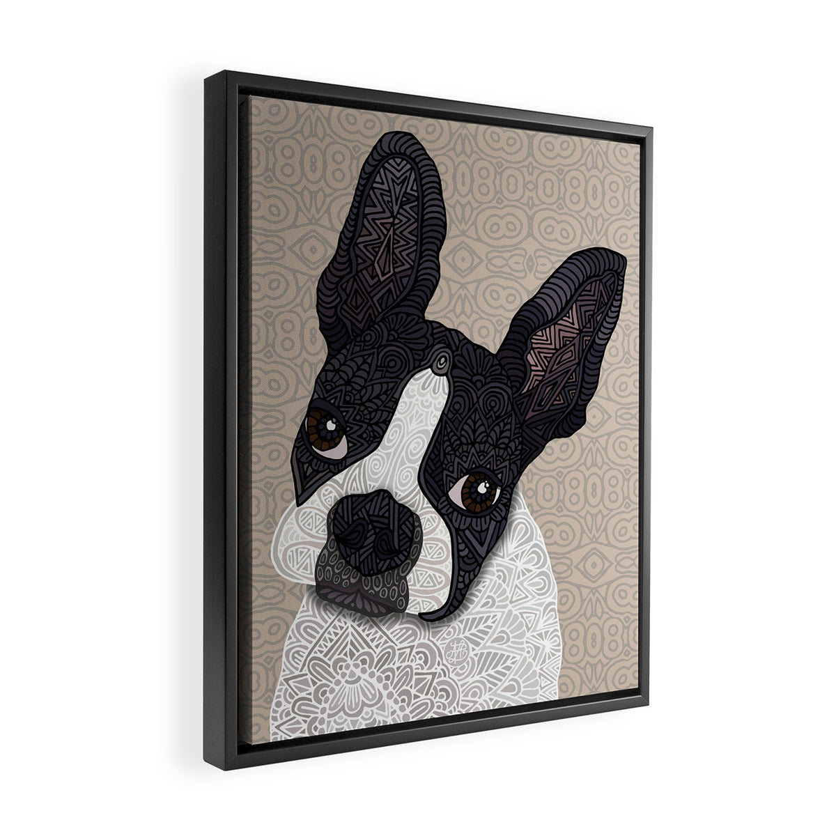 Boston Terrier 2015 Framed Canvas Print Gallery Image 2