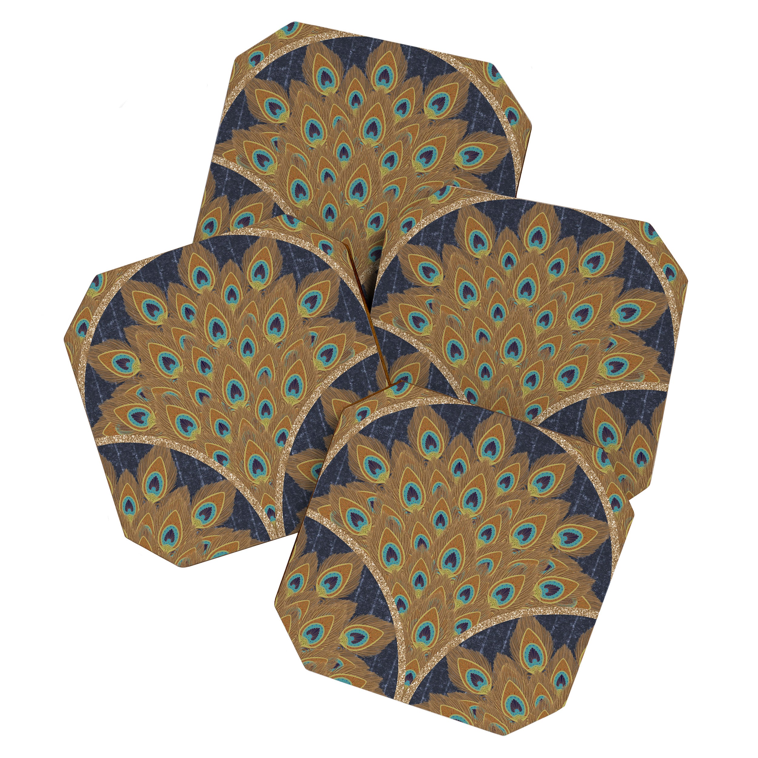 Peacock Art Deco Coaster Gallery Image 1