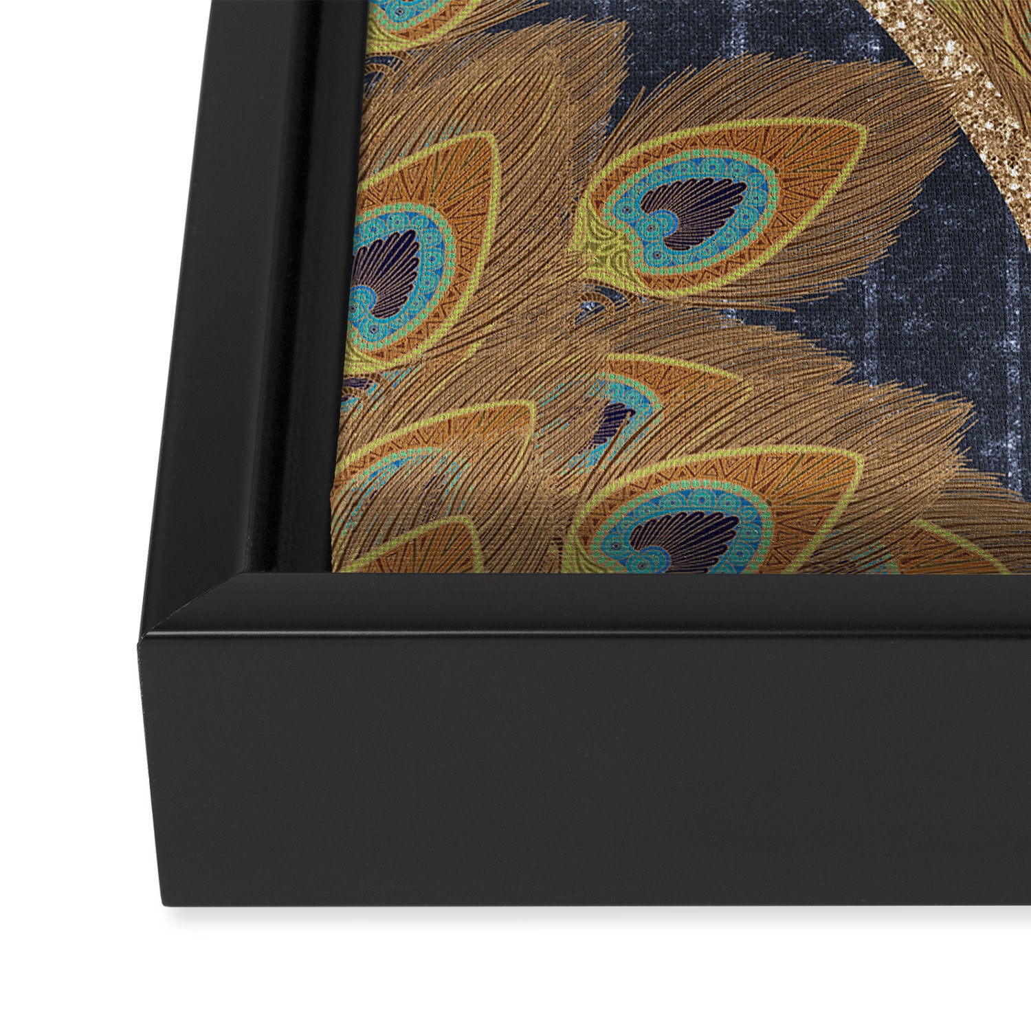 Peacock Art Deco Framed Canvas Print Gallery Image 3