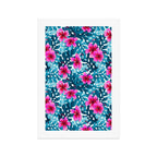 Tropical Hibiscus Pattern Pink Art Print Gallery Image 1