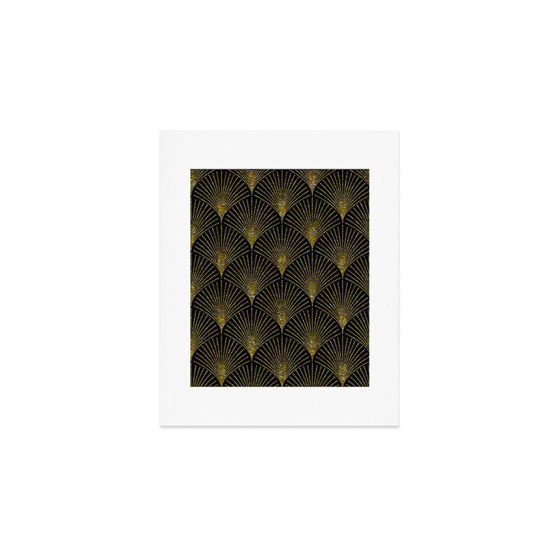 Back and gold art-deco geometric pattern Art Print Gallery Image 1